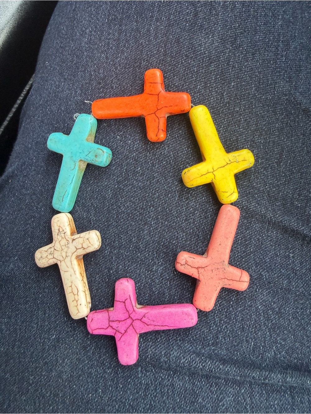 Colorful Cross Bead Bracelet – Multicolor Accessory